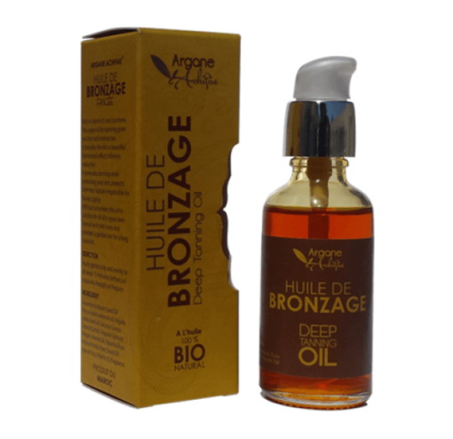 Organic tanning oil with argan